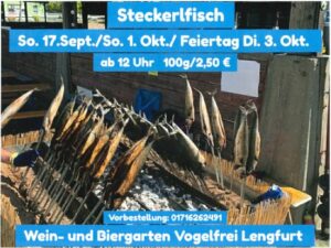 Steckerlfisch Biergarten Vogelfrei @ Mainlände Lengfurt