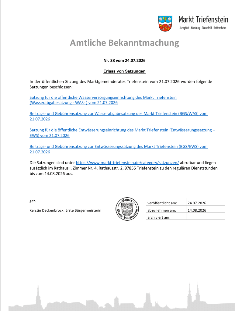 screen Bekanntmachung Satzungen